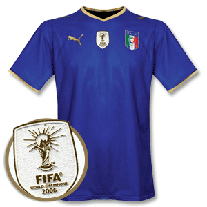 Puma 08-09 Italy Home Shirt   2006 FIFA World Champions Patch