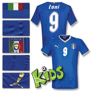 08-09 Italy Home Shirt Boys + Toni No. 9