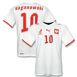 08-09 Poland Home Shirt + Saganowski 10