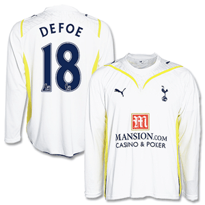 09-10 Tottenham Home L/S Shirt + Defoe 18