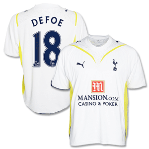 09-10 Tottenham Home Shirt + Defoe No. 18
