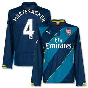 Arsenal 3rd L/S Mertesacker No.4 Shirt 2014 2015