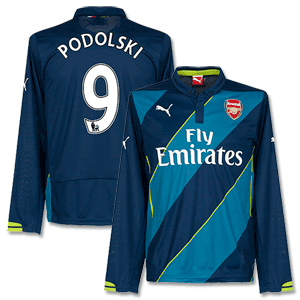 Puma Arsenal 3rd L/S Podolski No.9 Shirt 2014 2015