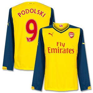 Puma Arsenal Away L/S Podolski No.9 Shirt 2014 2015