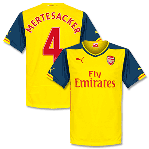 Arsenal Away Mertesacker No.4 Shirt 2014 2015