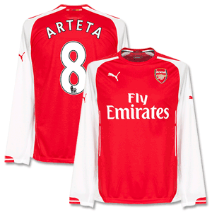 Puma Arsenal Home L/S Arteta Shirt 2014 2015