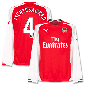 Arsenal Home L/S Mertesacker Shirt 2014 2015