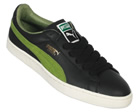 Basket Classic Black/Green Leather Trainers