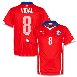 Chile Home Vidal No.8 Shirt 2014 2015