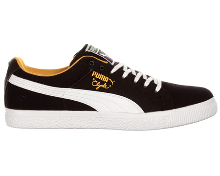 Puma Clyde Black/White Canvas Trainers