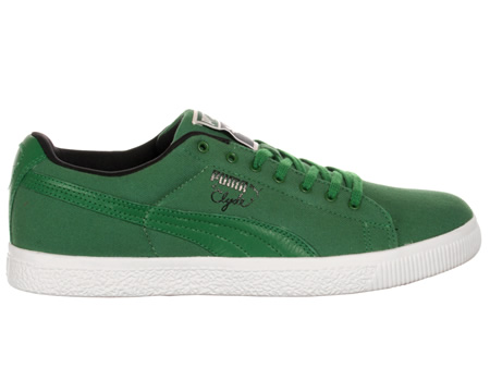 Puma Clyde Green Canvas Trainers