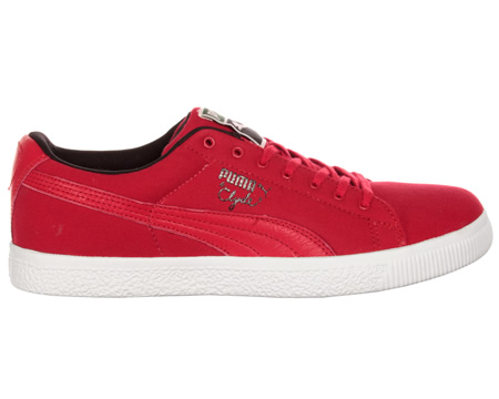 Puma Clyde Red Canvas Trainers