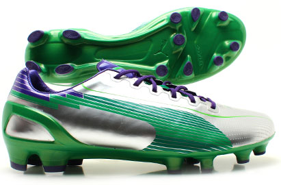 Puma Evospeed 1 FG Football Boots Silver/Green/Violet