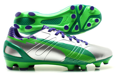 Puma Evospeed 3 FG Football Boots Silver/Green/Violet