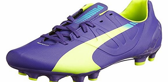 Puma Evospeed 4.3 Fg Jr, Unisex ChildrenS Football Boots, Purple (Prism Violet Fluro Yellow Scuba Blue 01), 12 UK (31 EU)