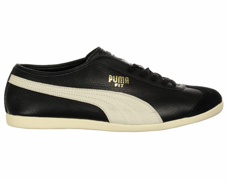 Puma Fit Black/White Leather Trainers