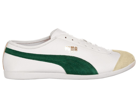 Puma Fit White/Green Leather Trainers
