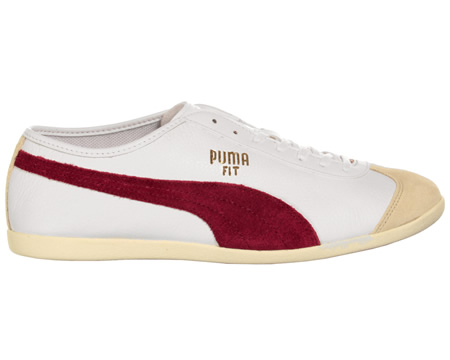 Puma Fit White/Red Leather Trainers