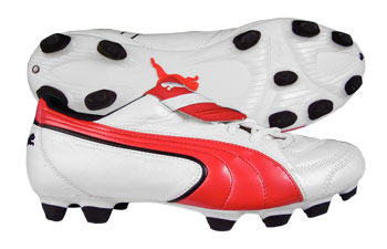 Puma King Exec Moulded FG Football Boots White / Red