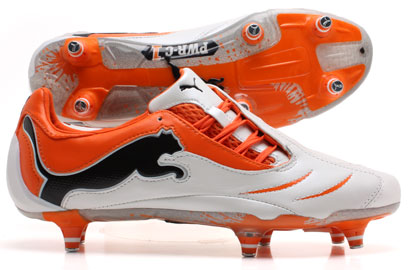 Puma Football Boots Puma PowerCat 1.10 SG Football Boots White/Orange