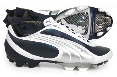 Puma V3.08 I FG Football Boots Navy/White/Silver