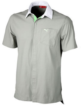 puma Golf Full Button Shirt Limestone Grey