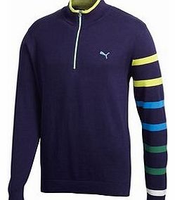 Mens 1/4 Zip Knitted Cotton Sweater