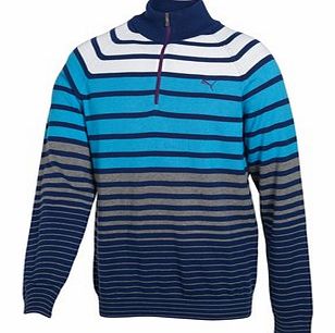 Puma Golf Mens Striped 1/4 Zip Sweater