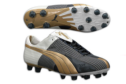 Puma Icana i FG Football Boots Obsidian/White/Gold