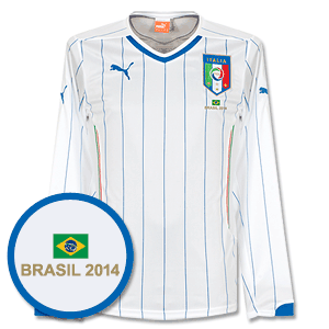 Puma Italy Away L/S Shirt 2014 2015 Inc Free Brazil