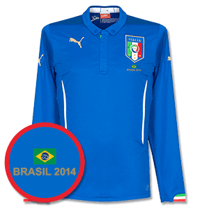 Puma Italy Home L/S Shirt 2014 2015 Inc Free Brazil