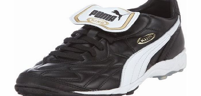 Puma King Classic Allround TF Football Trainers Black/White/Gold - size 9