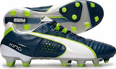Puma King II FG Football Boots Blue/White/Lime