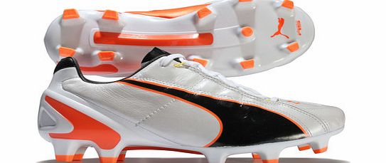 Puma King II SL FG Football Boots White/Black/Fluo