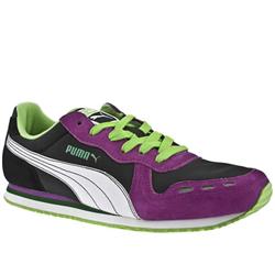 Puma Male Cabana Racer Manmade Upper Fashion Trainers in Black and Pink