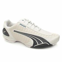 Male Ducati L Twin Leather Upper Fashion Trainers in White and Navy
