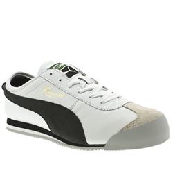 Male Puma Roma 68 Leather Upper Fashion Trainers in White and Black