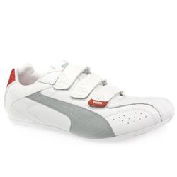 Male Richmond V1.2 Leather Upper Fashion Trainers in White and Grey, White and Navy