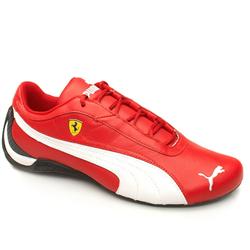 Male Sf Drift Cat Leather Upper Fashion Trainers in Red