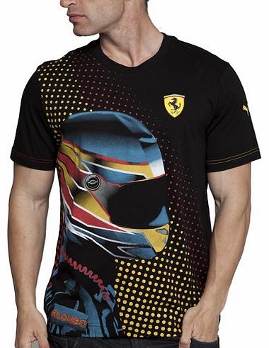 Mens Puma Ferrari Fernando Alsonso Black T-Shirt - XL