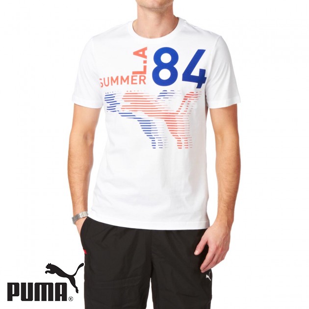 Mens Puma LA 84 T-Shirt - White