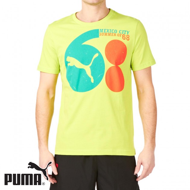 Mens Puma Mexico 68 T-Shirt - Lime