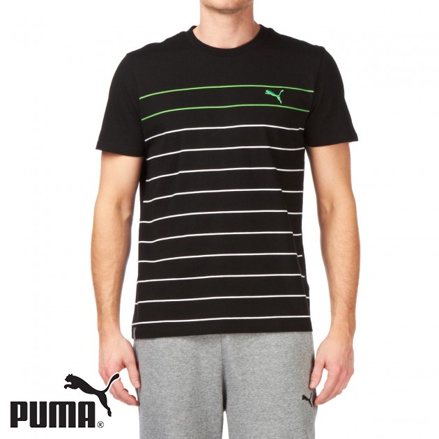 Mens Puma Streak T-shirt - Black/Green