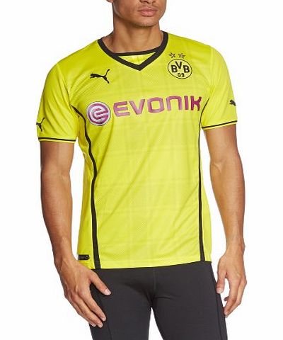 Mens Replica Football Shirt with Sponsor Logo Borussia Dortmund Home blazing yellow-black Size:XXL