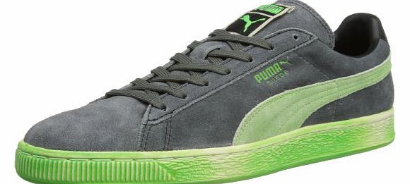 Mens Suede Lo Washed Low-Top 354654-02 Black/Green 9 UK, 43 EU