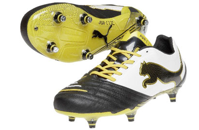 Puma Powercat 1.12 SG Football Boots Black/White/Yellow