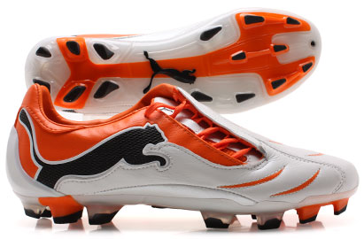 Puma PowerCat 2.10 FG Football Boots White/Orange