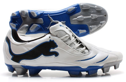 Puma PowerCat 3.10 FG Football Boots White/Black/Blue
