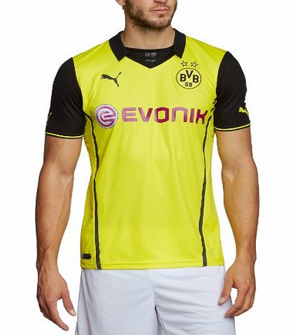 Puma  Mens Trikot BVB Borussia Dortmund Home International Football Shirt Replica with Sponsor Logo blazing yellow-black Size:L
