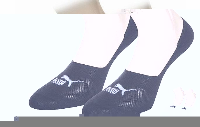 Puma Sports Socks Unisex Footies 2P Two Pair Pack - Black, UK Size 2.5-5